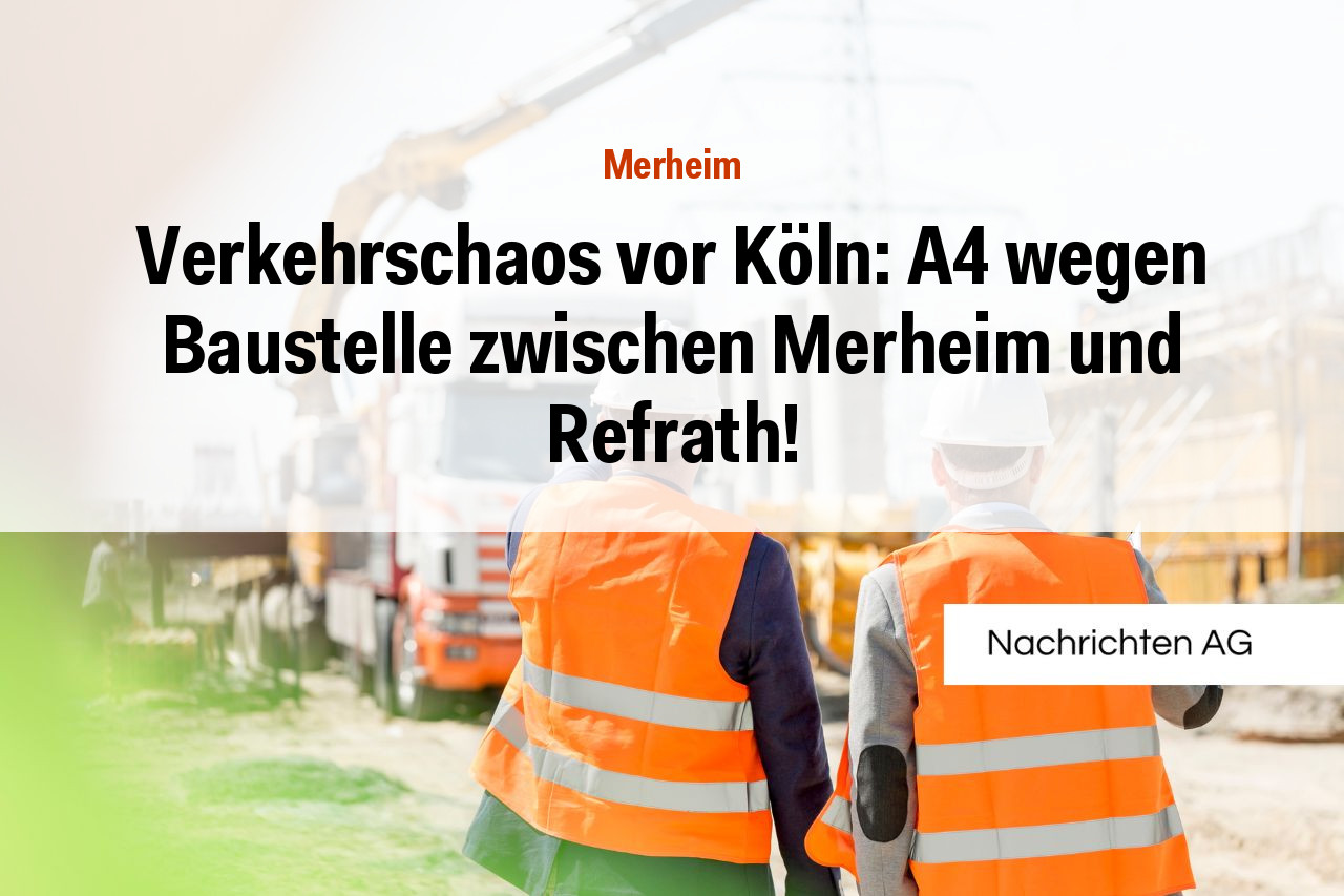 Verkehrschaos vor Köln: A4 wegen Baustelle zwischen Merheim und Refrath!
