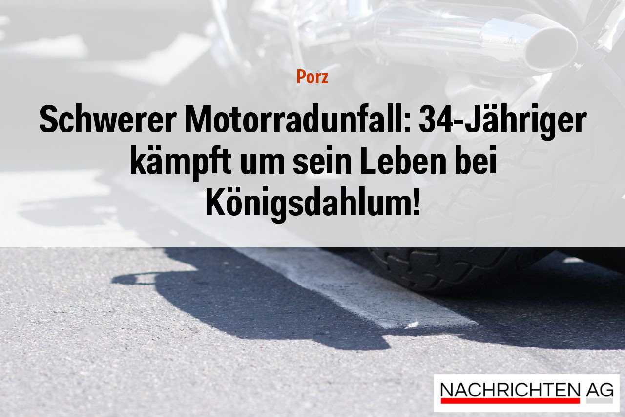 Schwerer Motorradunfall: 34-Jähriger kämpft um sein Leben bei Königsdahlum!